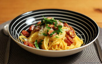 Spaghetti alla „Carbonara“ mit Chorizo