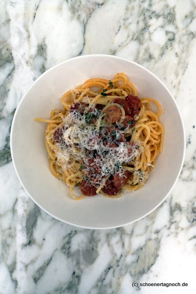 Spaghetti mit Chorizo-Carbonara