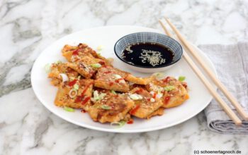 Kimchi-Pancakes mit Sojadip