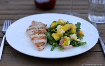 Zum Grillen: Rucola-Mango-Salat mit Feta