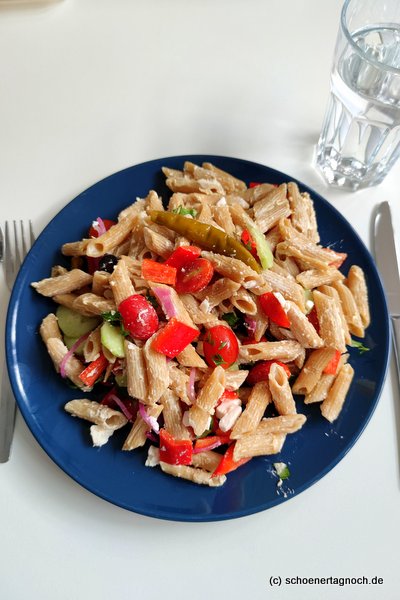 Penne "scharfer Grieche", selbst gekocht